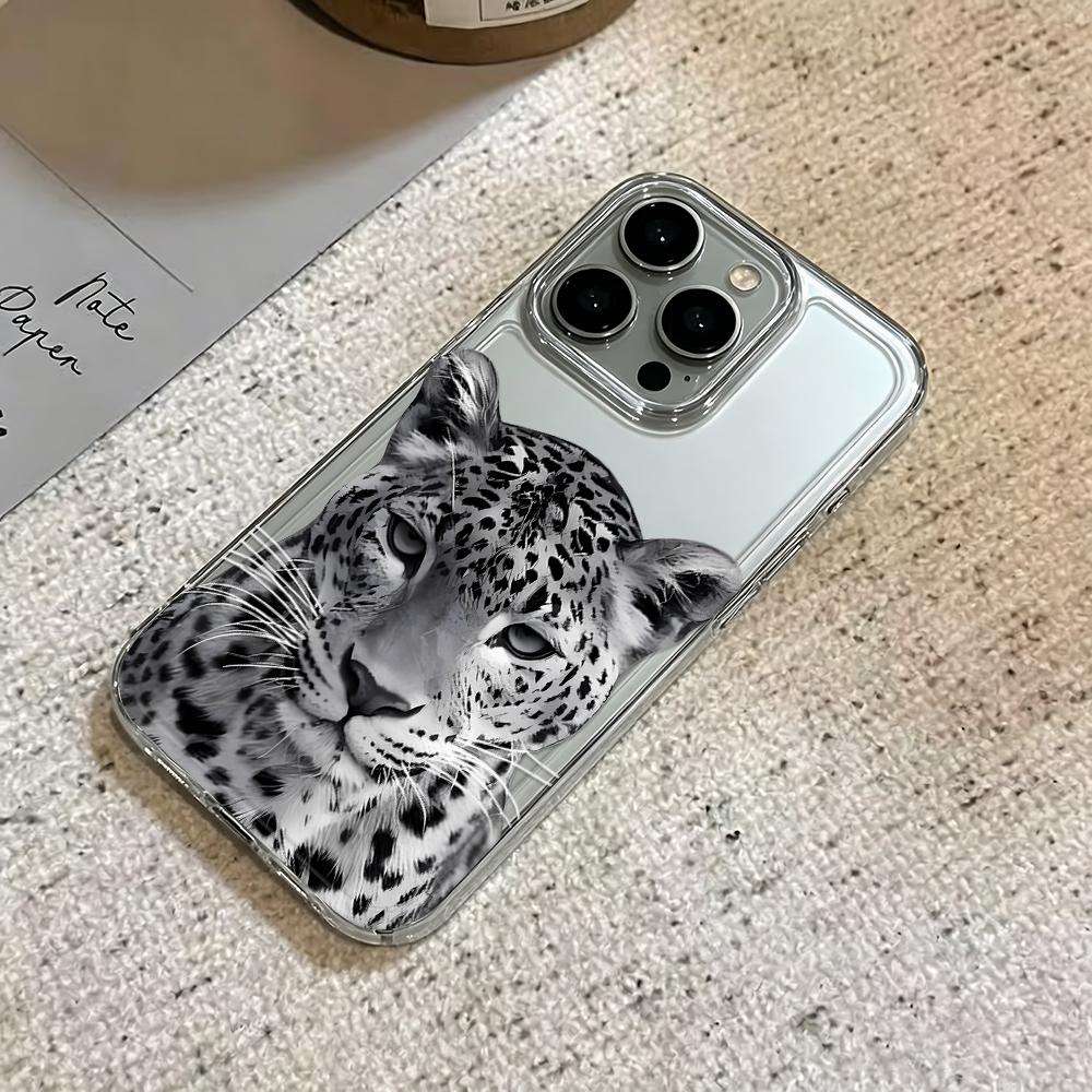 Чехол для iPhone 14 Pro Max Крутой Реалистичный Леопардовый Силиконовый Чехол для iPhone 15 17 13 Air 12 14 Plus 11 Мягкий Чехол Funda