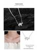 S999 Sterling Silver Minimalist Clover Necklace: Women's Luxurious, High-Design, Super Shiny Clavicle Chain Choker.