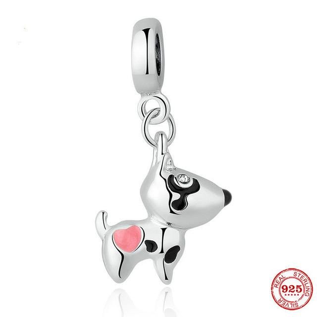 Новый Стерлингового Серебра 925 Единорог Кошка Собака Сова Обезьяна След Милое Животное DIY Тонкие Бусины Подходит Оригинальный Модный Браслет-Подвеска