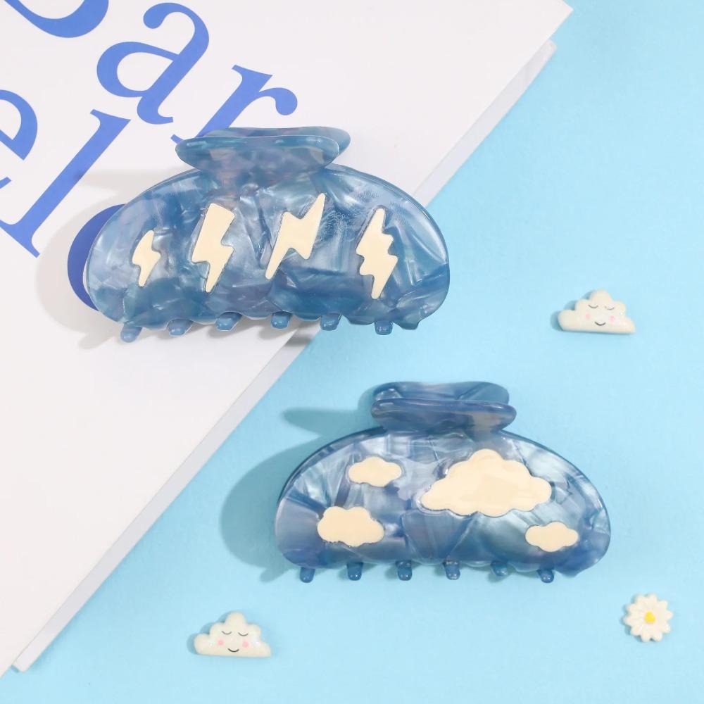 Muweordy Ацетатные заколки для волос Мультяшные заколки-краб Популярные заколки для волос с облаками Аксессуары для волос для женщин