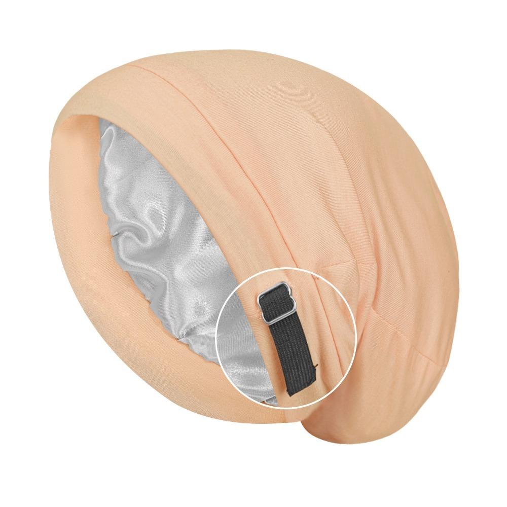 Double Layer Night Sleep Cap Satin Lining Head Wraps Casual Baggy Hat