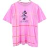 MICKEY UNLIMITED Check Pattern Short Sleeve T-shirt F Pink Women Used
