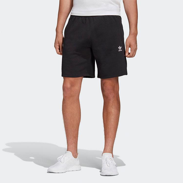 Adidas Originals Essential Logo Embroidered Breathable Sports Shorts Men Bottoms Black FR7977