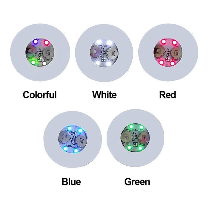 Dessous de Verre LED - SODIAL - 50 Pièces - Blanc - Autocollants - 3 Modes d'Éclairage