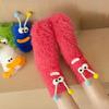 Cute Ugly Big Eye Funny Fleece Floor Socks  Coral Velvet Thickened Warm Plush Socks Autumn And Winter Home Socks