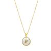 Collier Luxenter En Nacre Blanche Finie En or Jaune 18K - Alphabet P