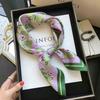 Women's Korean-Style Elegant Square Silk Scarf | Thin Versatile Casual Gauze Scarf French-Inspired Scarf & Neckerchief for Effortless Grace