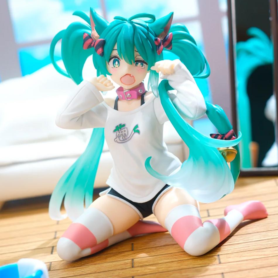 Горячие Пижама с коротким рукавом и кошачьими ушками Hatsune Miku, Фигурка Hatsune, Модель пейзажа Miku, Аниме Красивая девушка, Настольное украшение, Подарок