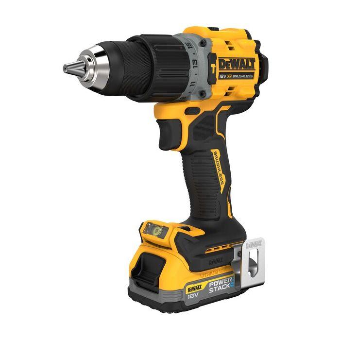 Perceuse Visseuse Percussion Compacte XR Brushless - DEWALT - Avec 2 Batteries 18V 1.7Ah - Chargeur - TSTAK- DCD805E2T-QW