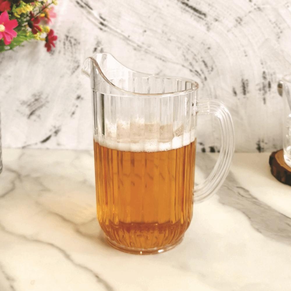 PC Striped Drink Pitcher Transparent Drop Resistant Cold Water Kettle Heat Resistant Large Capacity Juice Jug Dinning Table