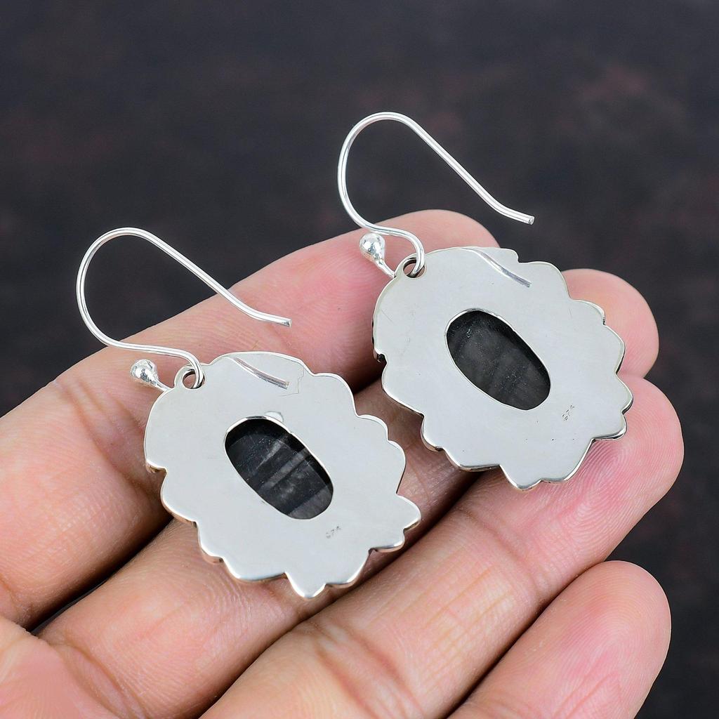 Серьги из гиперстена, настоящие драгоценные камни, серьги новейшего дизайна, ювелирные изделия ручной работы, серьги из стерлингового серебра 925 пробы, изящные ювелирные изделия, подарки для женщин