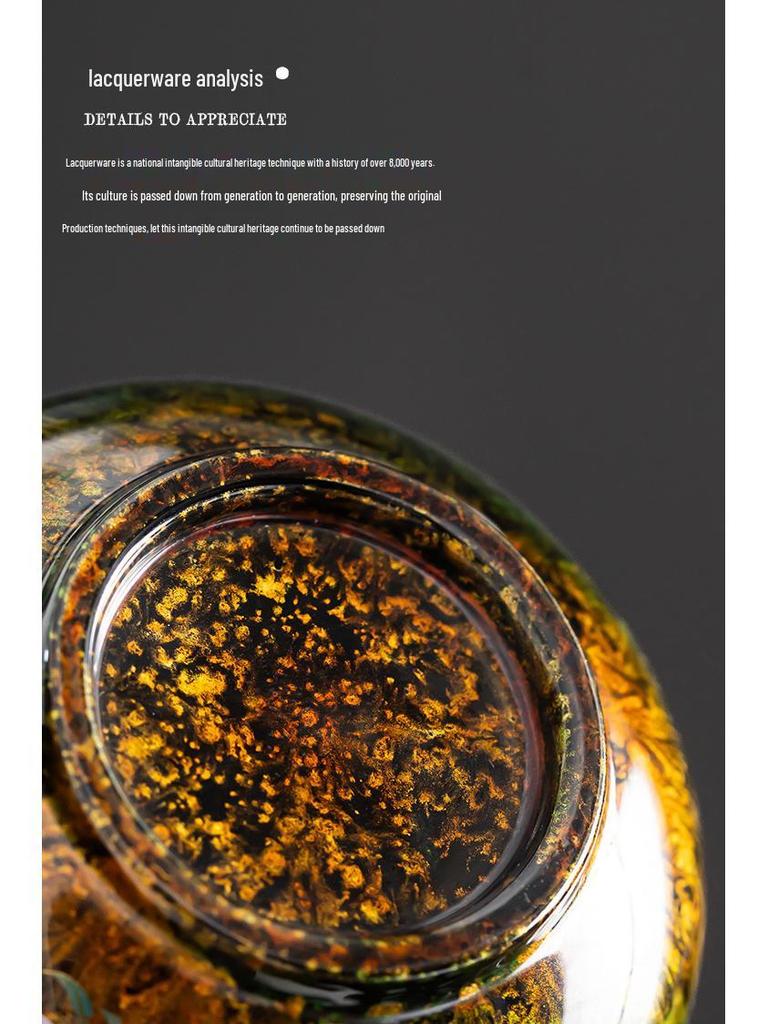 Luxury Lacquerware Tea Set: Master Cup, Personal Tasting Cup, Gift Box for Home Use