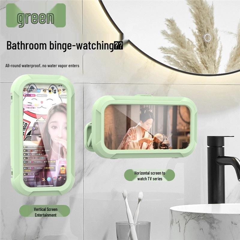 Waterproof Fog-Proof Rotatable Wall-Mounted Phone Holder for Bathroom & Kitchen