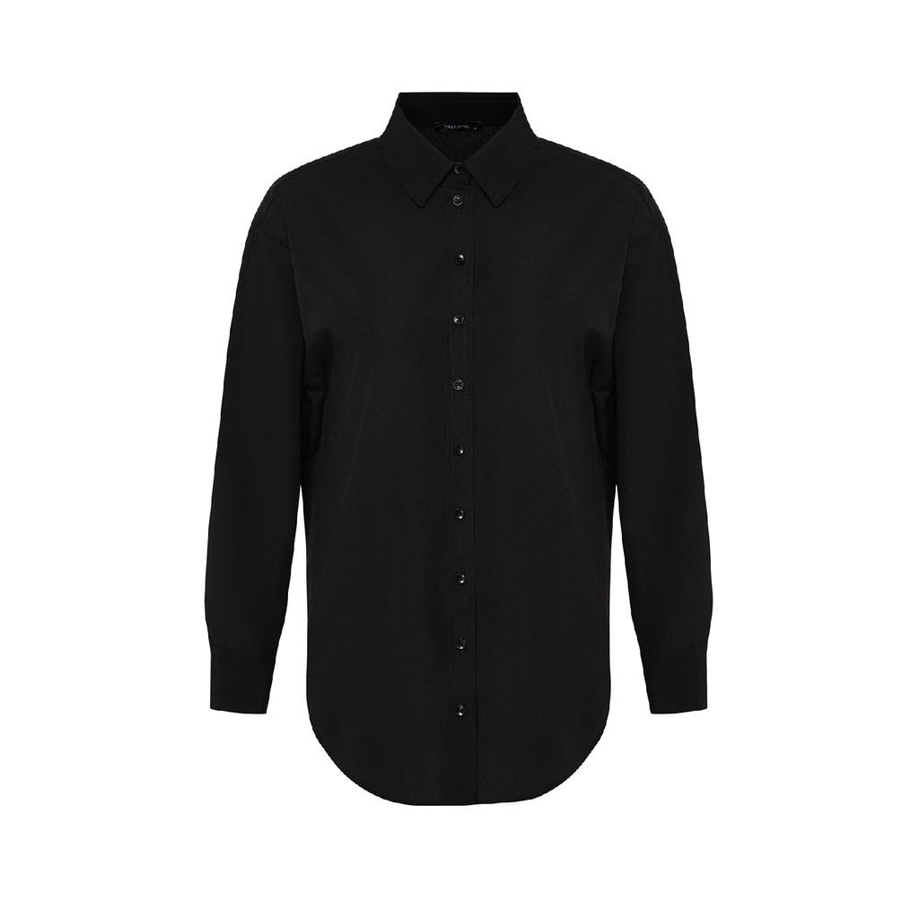 Белая рубашка-бойфренд с одним карманом/широкая хлопковая рубашка Twoaw20go0115