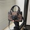 Fashion Leopard Print Shoulder Messenger Bag Bow Small Square Bag Foreign Style Mini Leisure Bag
