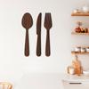 3Pcs/Set Wooden Cutlery Wall Decoration Home Kitchen Background Wall Art 3D Cutter