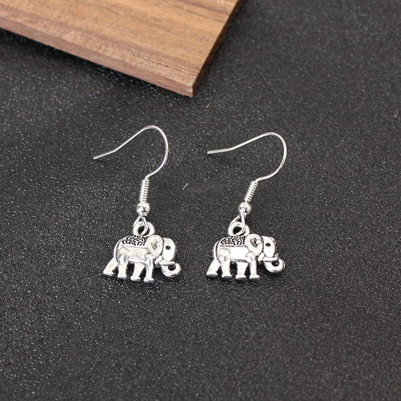 Bohemian Elephant Dangle Earring for Women Lovely Simple Retro Copper Color Ear Zircon Wholesale Christmas Gift