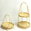 1/2/3 Tier Bamboo Weaving Baskets Weave Storage Baskets Basket Tray Snack Display Stand  Home