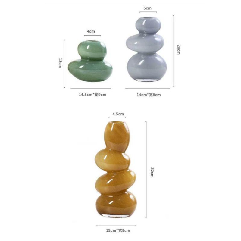 Галька Форма Геометрическая Штабелируемая Стеклянная Ваза Ваза для Цветов Аксессуары для Цветочной Композиции Террариум Аксессуары для Домашнего Декора