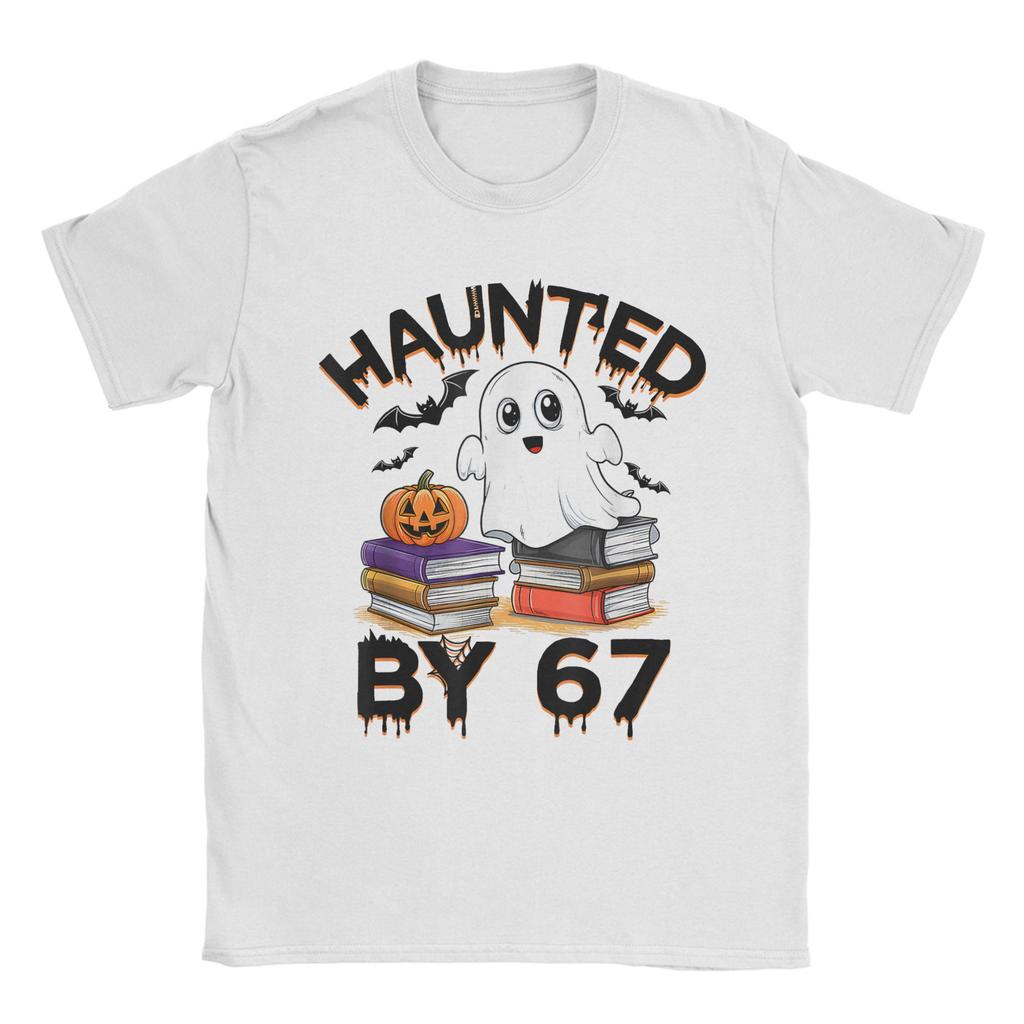 Мужская футболка 'Преследуемый 67' Забавная Хэллоуинская (2) Смешная хлопковая футболка с коротким рукавом Футболки с круглым вырезом Одежда Большого размера