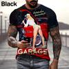 Classic Vintage Summer Men's T-shirt Motorcycle Girl 3D Printed Hip Hop Street Short Sleeve Fashion Casual Loose Oversized Top