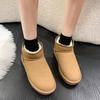 Ботинки на плоской подошве с круглым носком, женские, 2025 г., высококачественные, однотонные, женские, лаконичные, женские, Botas Femininas