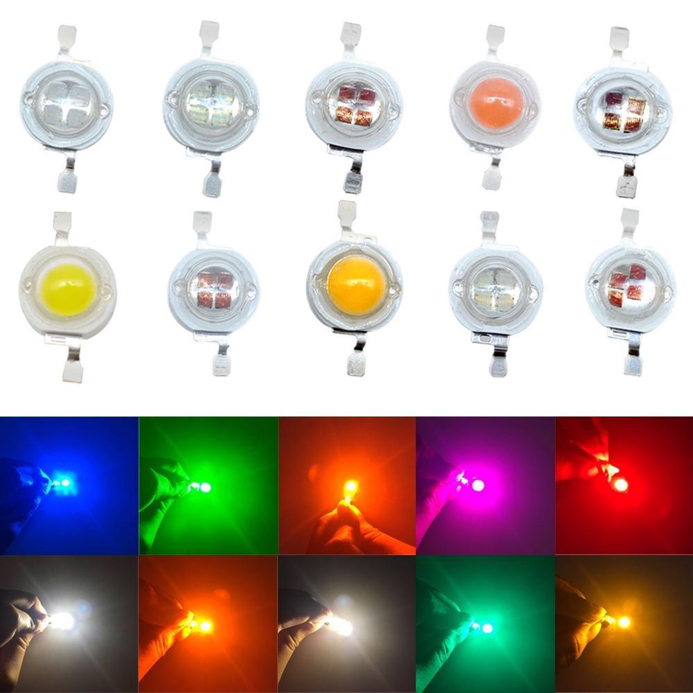 10 шт., 5 Вт, высокая мощность, чип, излучатель из шариков, теплый белый, белый, желтый, зеленый, розовый, красный, 45MIL 2, 2, 7 В, 180-550LM, 380NM, 6500K, светодиодная лампа
