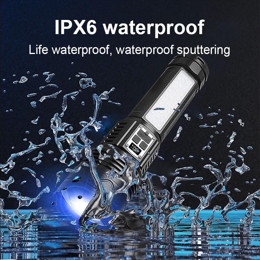 15000mah High Power Led Flashlights Built-in Battery Flash Light Emergency Spotlight Most Powerful Lantern