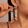 Имитация жемчуга Двойной ряд жемчужных кисточек Серьги Великолепные серьги-гвоздики Ювелирные подарки