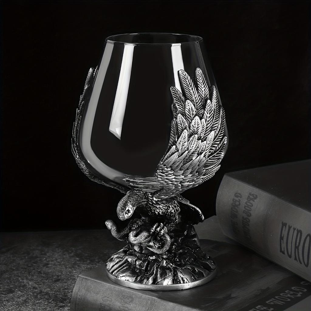 1шт Тисненый Орел Бокал Для Вина Кристалл Бокал Для Шампанского Большой Готический Кубок Для Шотландского Бурбона Виски Коктейль Коньяк Водка Джин Текила Ликер Для Бара P