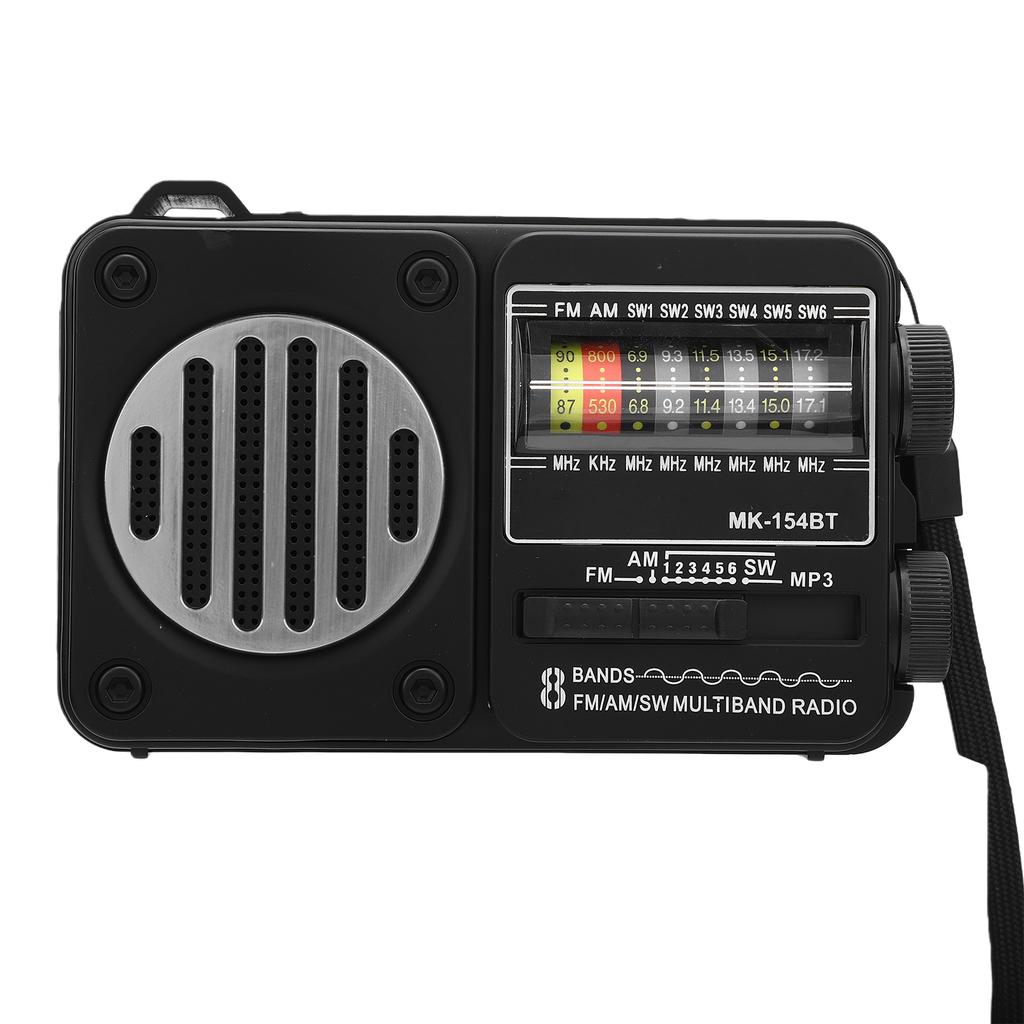 AM FM SW Радио USB Перезаряжаемое Поддержка Карты Памяти USB Воспроизведение Портативное Bluetooth Радио с Фонариком Большой Переключатель
