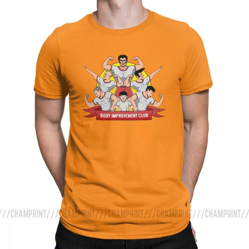 Men S T Shirt Mob Psycho 100 Body Improvement Club Humor 100 Cotton Tees Short Sleeve