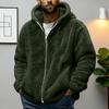 Men Fleece Hooded Jacket Winter Warm Zip Up Sweatshirt Soft Breathable Coat Casual Outerwear for Outdoor Sports And Daily Use