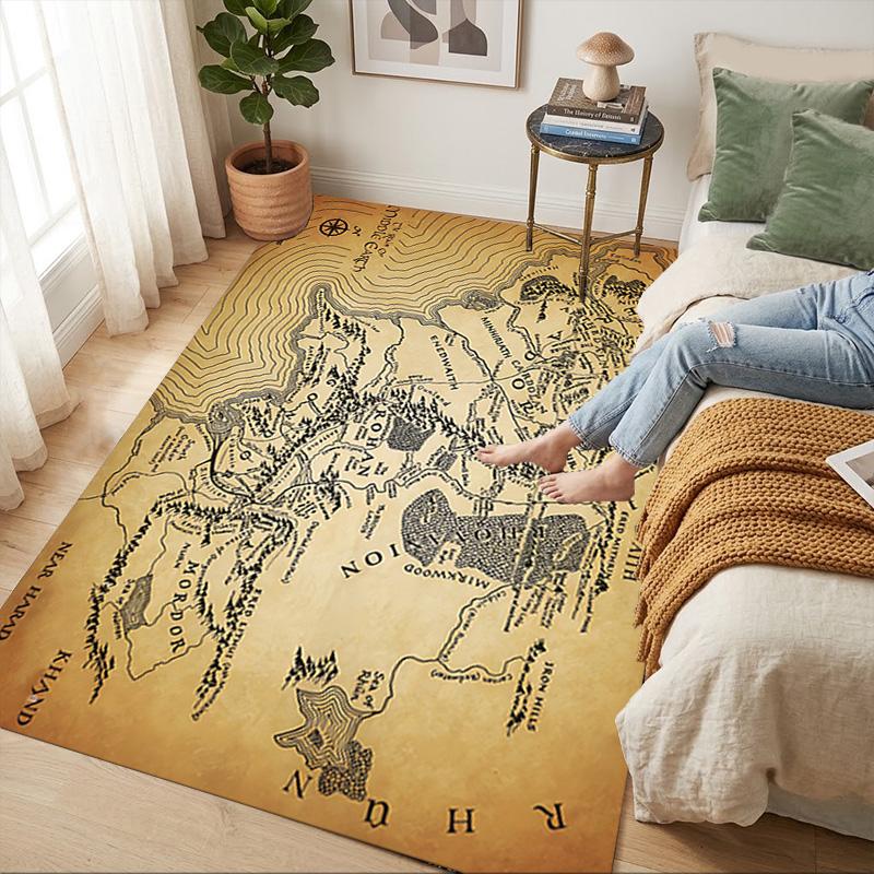 Middleearth Map Living Room Nonslip Area Rug Soft Carpet For Bedroom Game Playroom Sofa Office Home Decor Doormat Christmas Gift C9261003