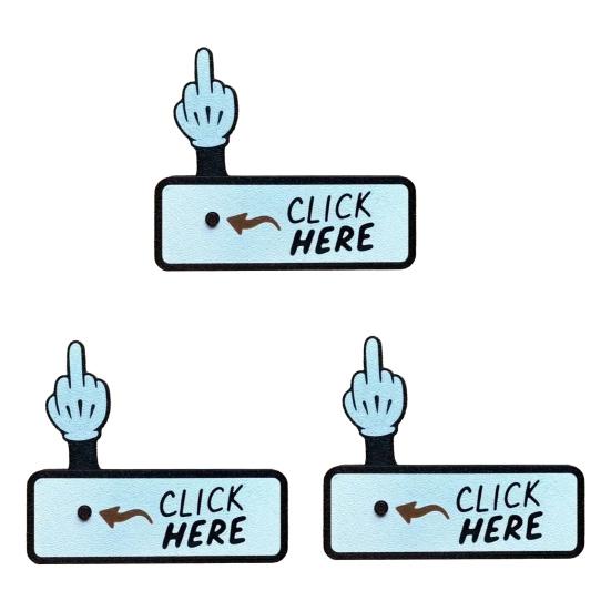 1/2/3/4Pcs Click Here Middle Finger Prank Relief Surprise Button Middle Teens Adults Stress Finger Table