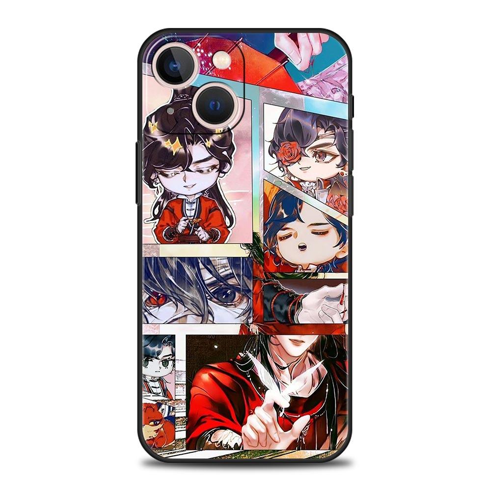 Мягкий чехол Heaven Official's Blessing Aesthetic Luxury для iPhone 13 15 14 12 11 Pro MAX XR X SE XS 7 8 Plus, черный чехол