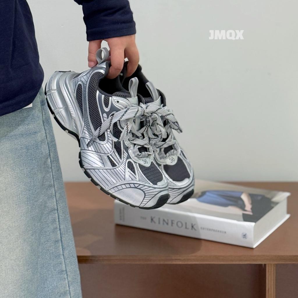 2025 Модный жареный уличный стиль~ Кожаные ретро старые кроссовки на платформе, женские легкие дышащие сетчатые спортивные и повседневные туфли