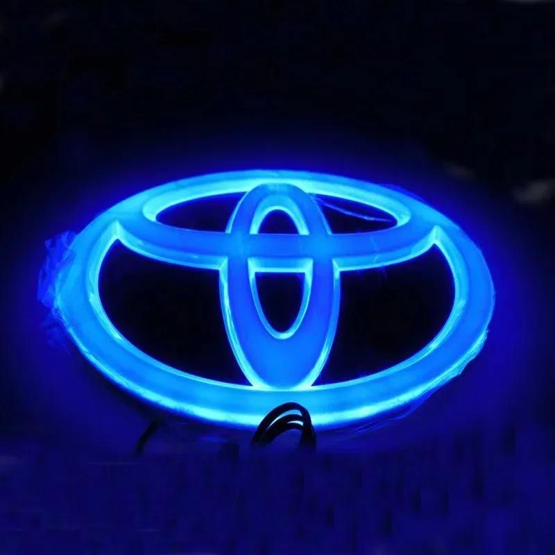 WOAT3 4D car logo Front grille hood trunk LED Light for Toyota Prius Yaris Prado RAV4 Highlander Camry CHR HRV Corolla AYGO accessory