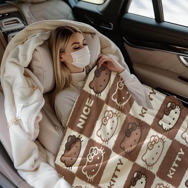 Фланелевое одеяло Hello Kitty, Милое мультяшное мягкое теплое флисовое одеяло для дивана, кровати, путешествий, кемпинга, для детей и домашнего декора
