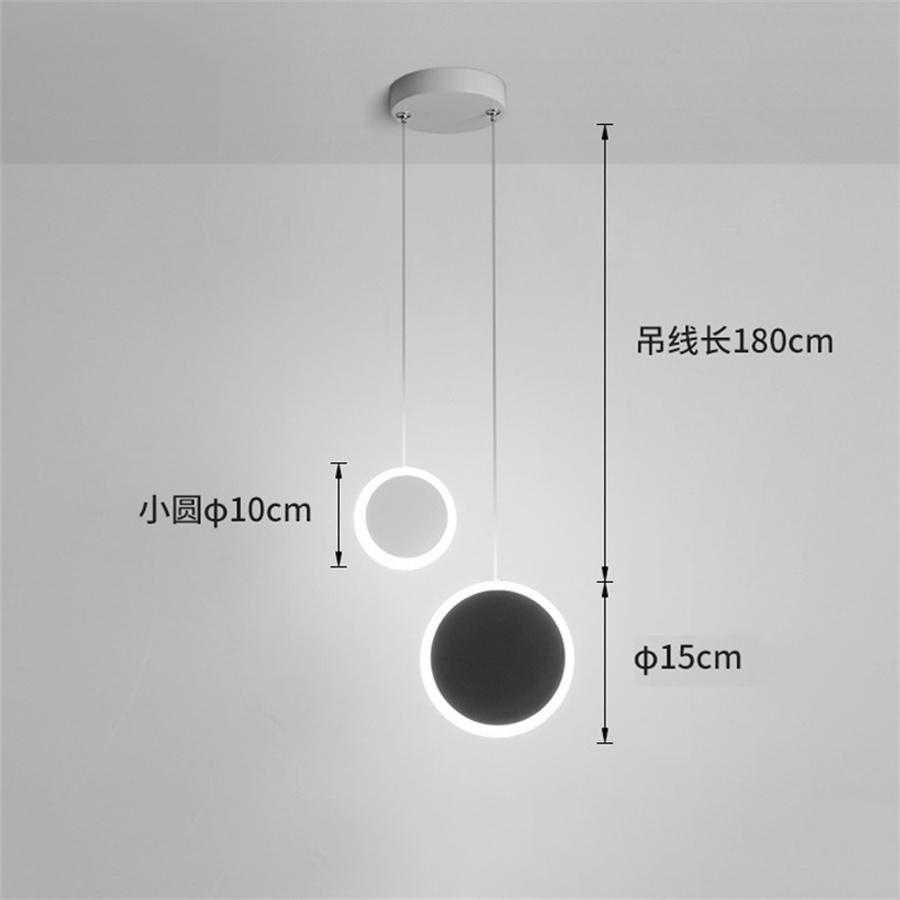 Подвесные светильники с двойной головкой и луной для спальни, подвесные светильники для ресторана, кафе, бара, белые и черные светодиодные подвесные светильники