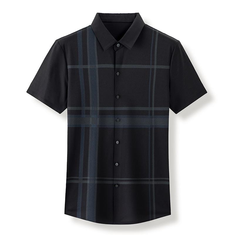 Летняя новая рубашка с короткими рукавами, мужская деловая повседневная высококачественная бесшовная не требующая глажки тонкая рубашка