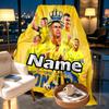 Custom Name Personalized Cristiano Ronaldo Print Blankets, Home Decor, Bedroom, Sofa, Camping, Couch, Gifts for Birthday Christmas