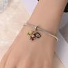 S925 Silver Maple Leaf Owl Squirrel Charm Beaded Bracelet DIY Jewelry Making Accessories