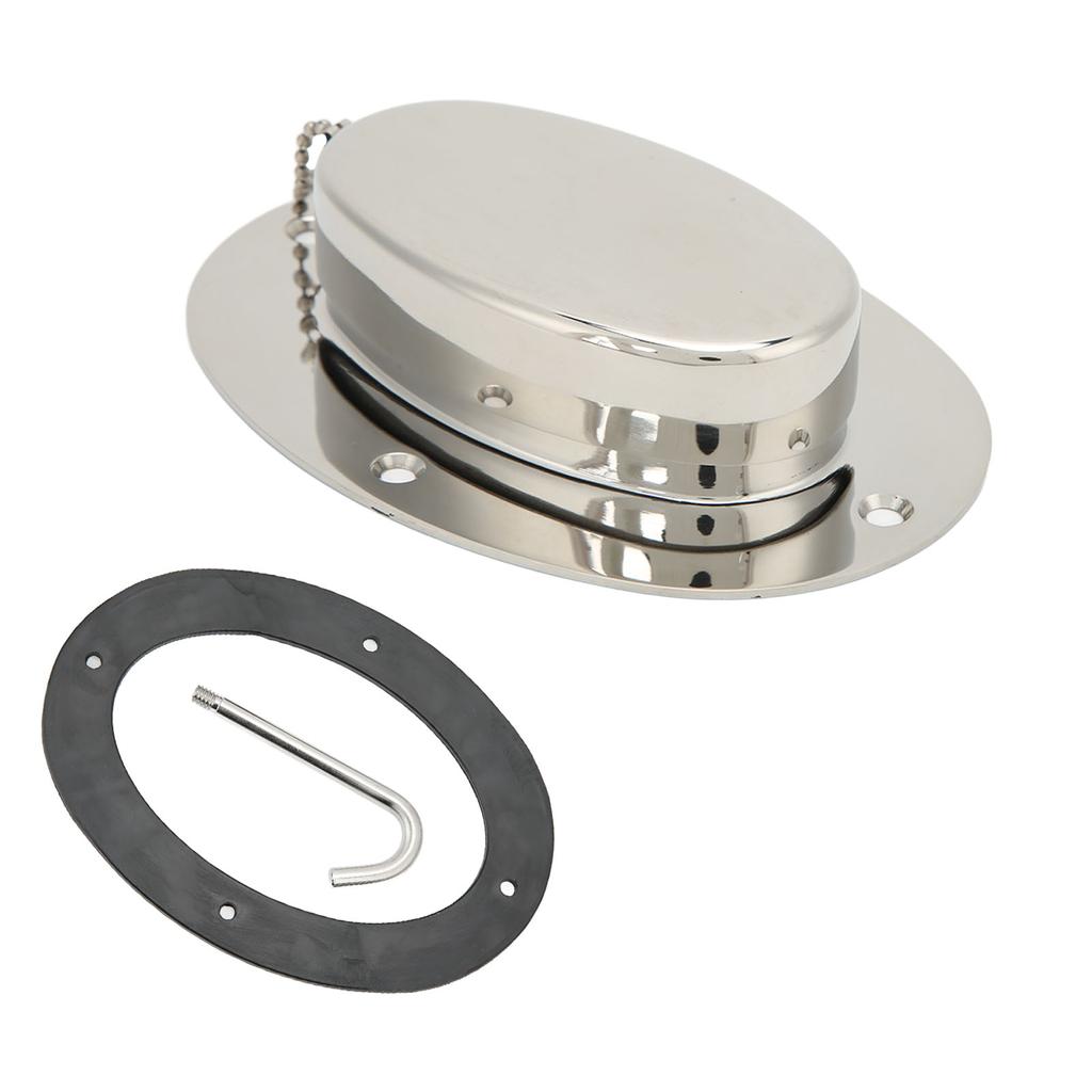 304 Stainless Steel Chain Deck Pipe with Rubber Gasket 6.32x4.47in Base 4.3x2.31in Hole Marine Yacht Accessories