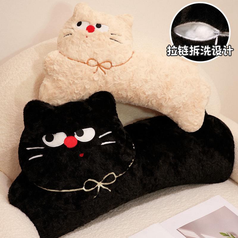 Мультяшный котенок длинная подушка изогнутая подушка детская кровать кошка декоративная подушка кукла съемный и моющийся валик