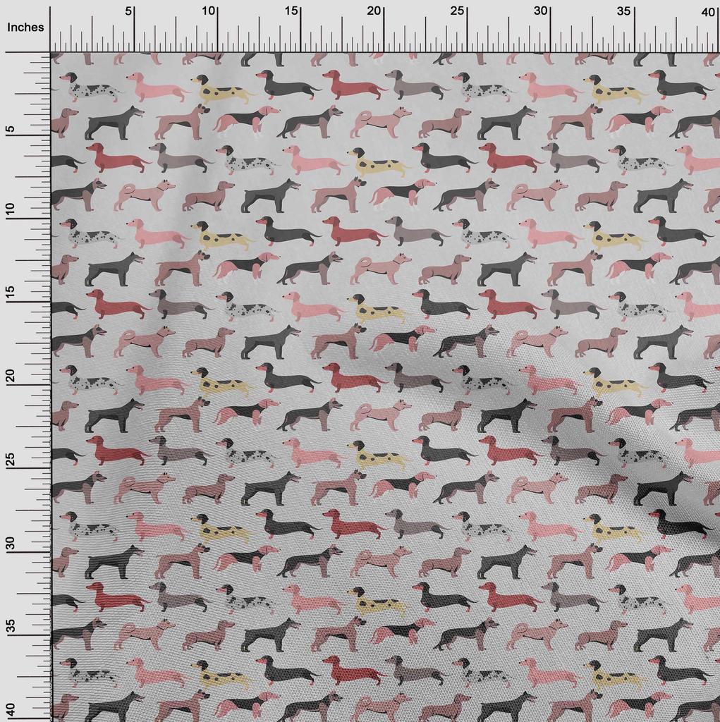 oneOone Хлопковая гибкая серая ткань для шитья эскизов собак, ткань во дворе с принтом, принадлежности для шитья одежды своими руками, 40 дюймов