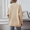 Женская мода повседневный трикотажный однотонный кардиган с капюшоном свитер пальто