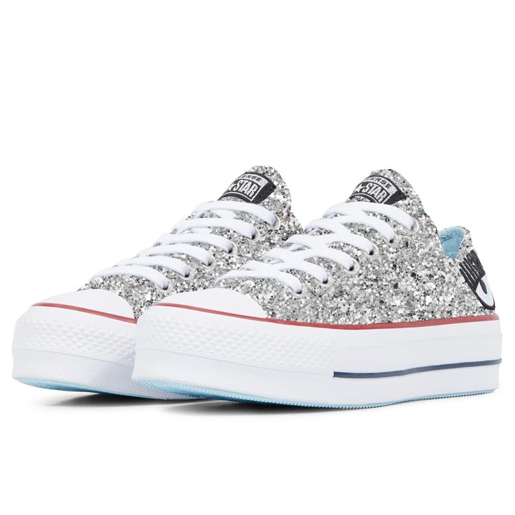 Кеды Chuck Taylor All Star Chiara Ferragni x Chuck Taylor All Star Wmns Converse Lift Ox 'Серебристо-красные' Женские 563833C