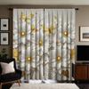 2-piece HD Digital White Tie Gold Butterfly Flower Curtain Home Decoration Style Decoration Living Room Bedroom Wear Rod Curtain