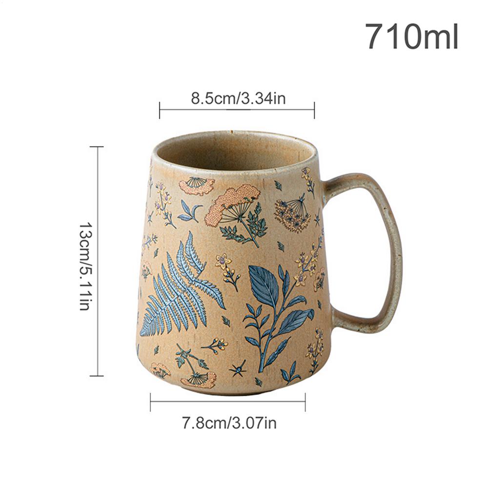 Керамические кружки, кофейные чашки, расписанные вручную, неровные, с цветочным узором, чашка для молочного чая, корейский стиль, кружка для овсянки на завтрак, посуда для напитков, кухня